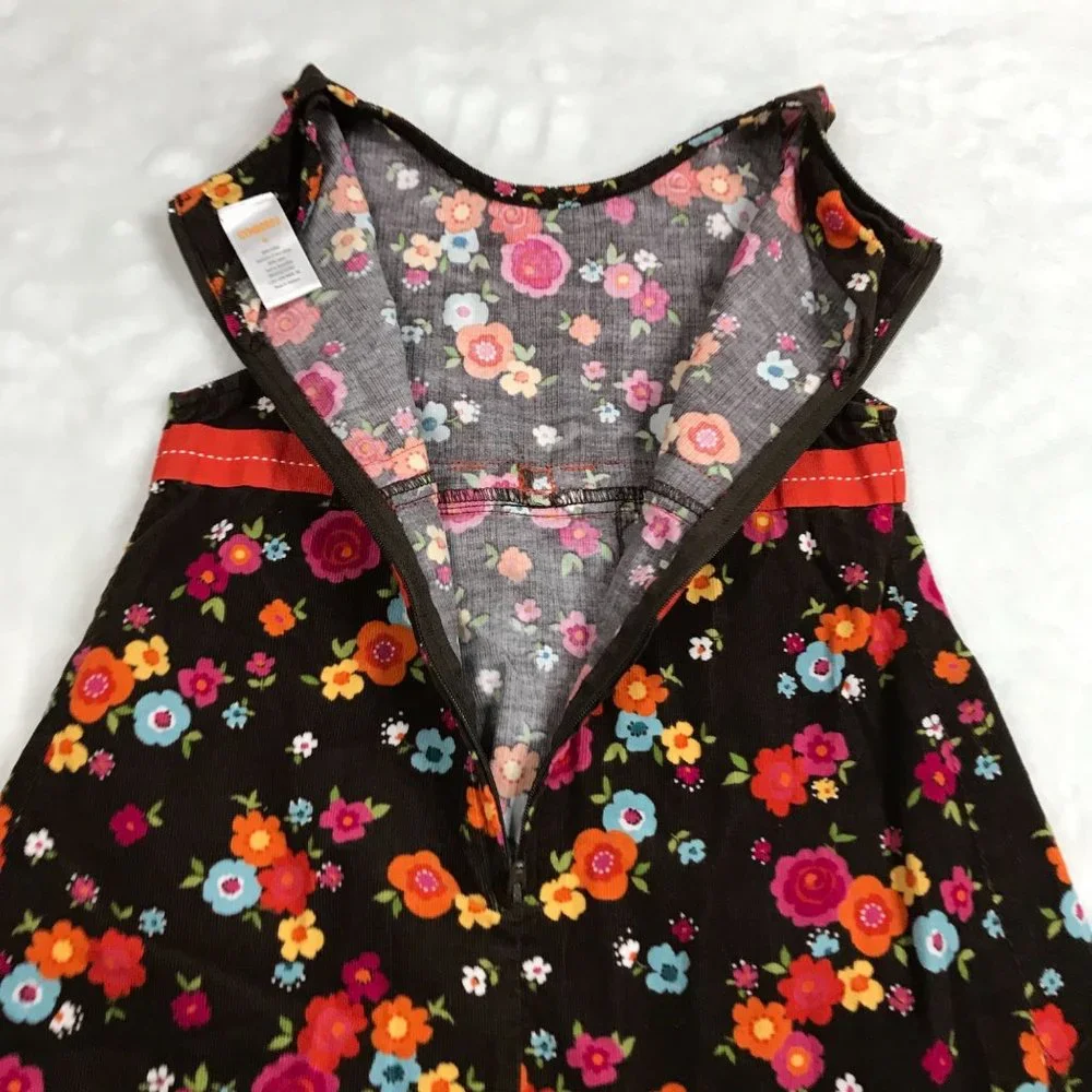 Gymboree 100% Cotton Corduroy‎ Floral A-Line Dress Lightweight Girl's Size 6